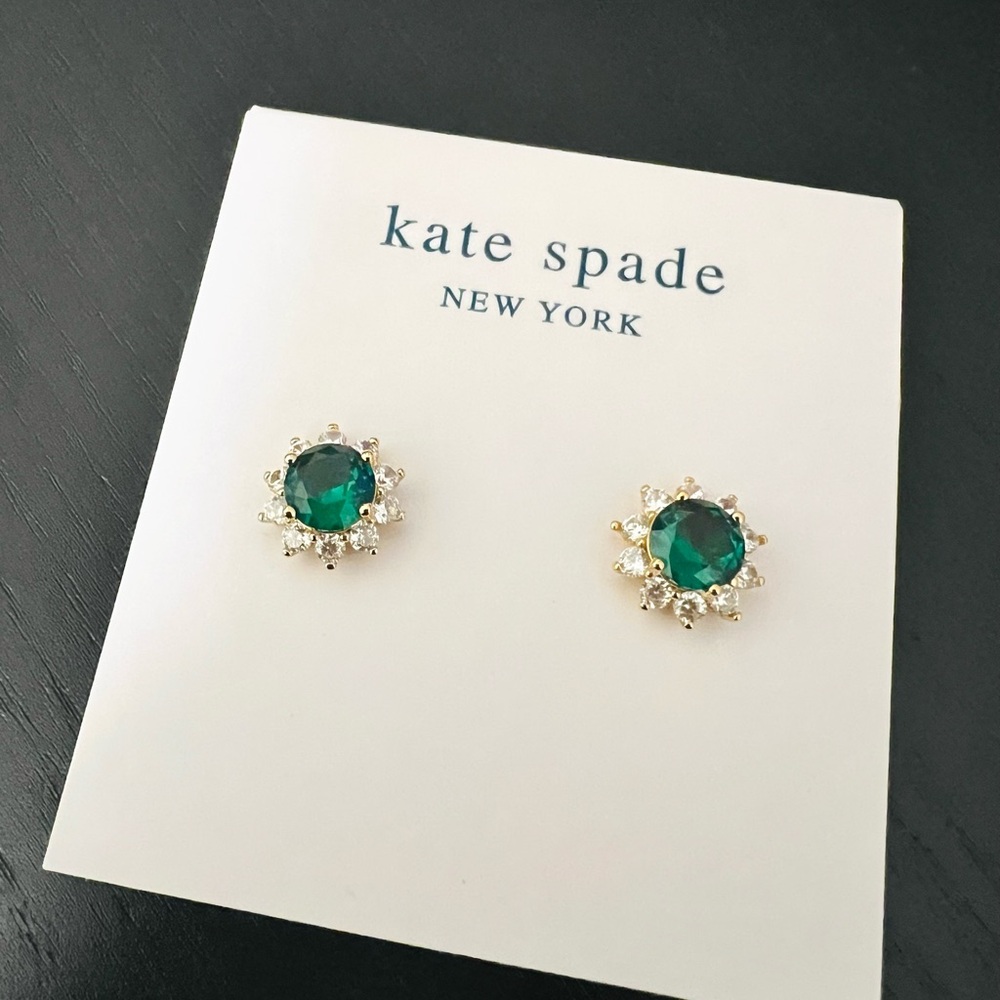 Kate Spade Emerald Green and Gold Earrings